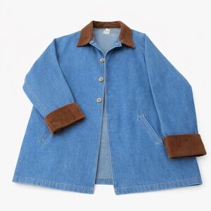 Vintage 1950’s Michelle & Louise Blue Coat with Corduroy Accents- M